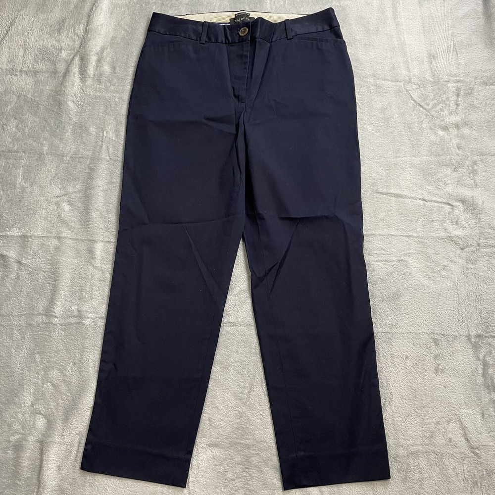 Talbots Perfect Crop Chino Pants 6 Navy Blue Cotton Stretch